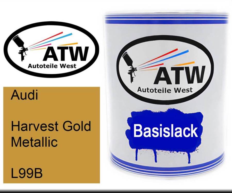 Audi, Harvest Gold Metallic, L99B: 1L Lackdose, von ATW Autoteile West.